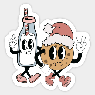 Christmas characters milk & cookies Sticker